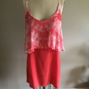 Coral and tye-dye sundress